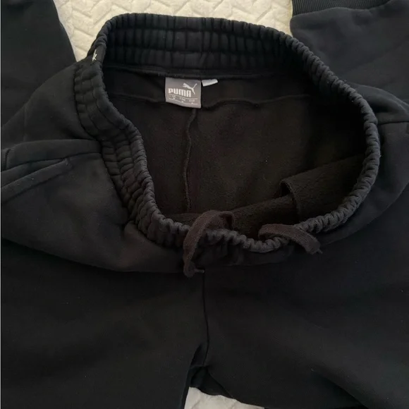 Puma Black Sweatpants with White Branding - Picture 5 of 8
